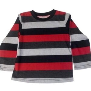 Garanimals Striped Shirt Kids 3T Red Black Grey Long Sleeve Cotton Blend